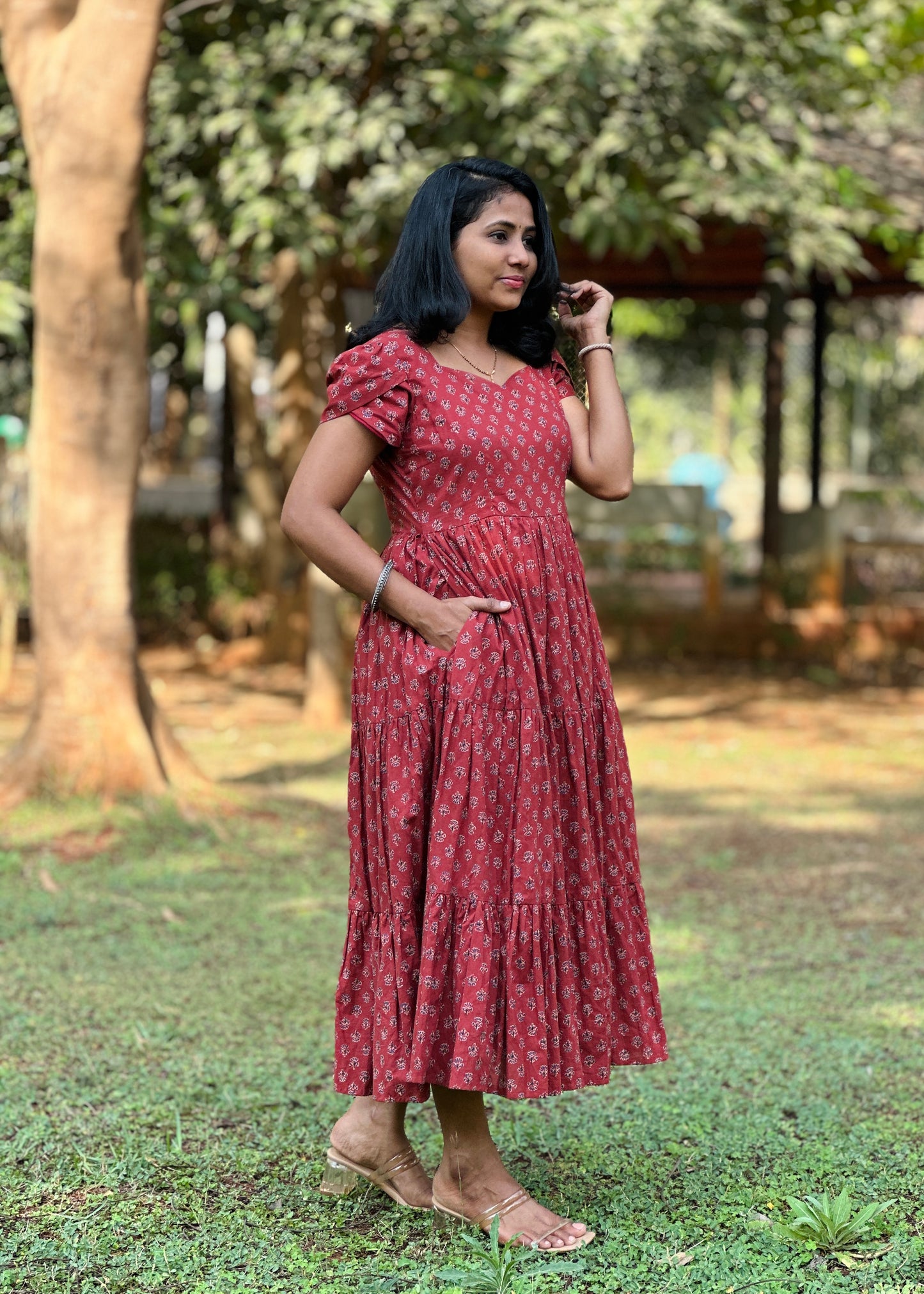 Crimson Charm 3 tier dress