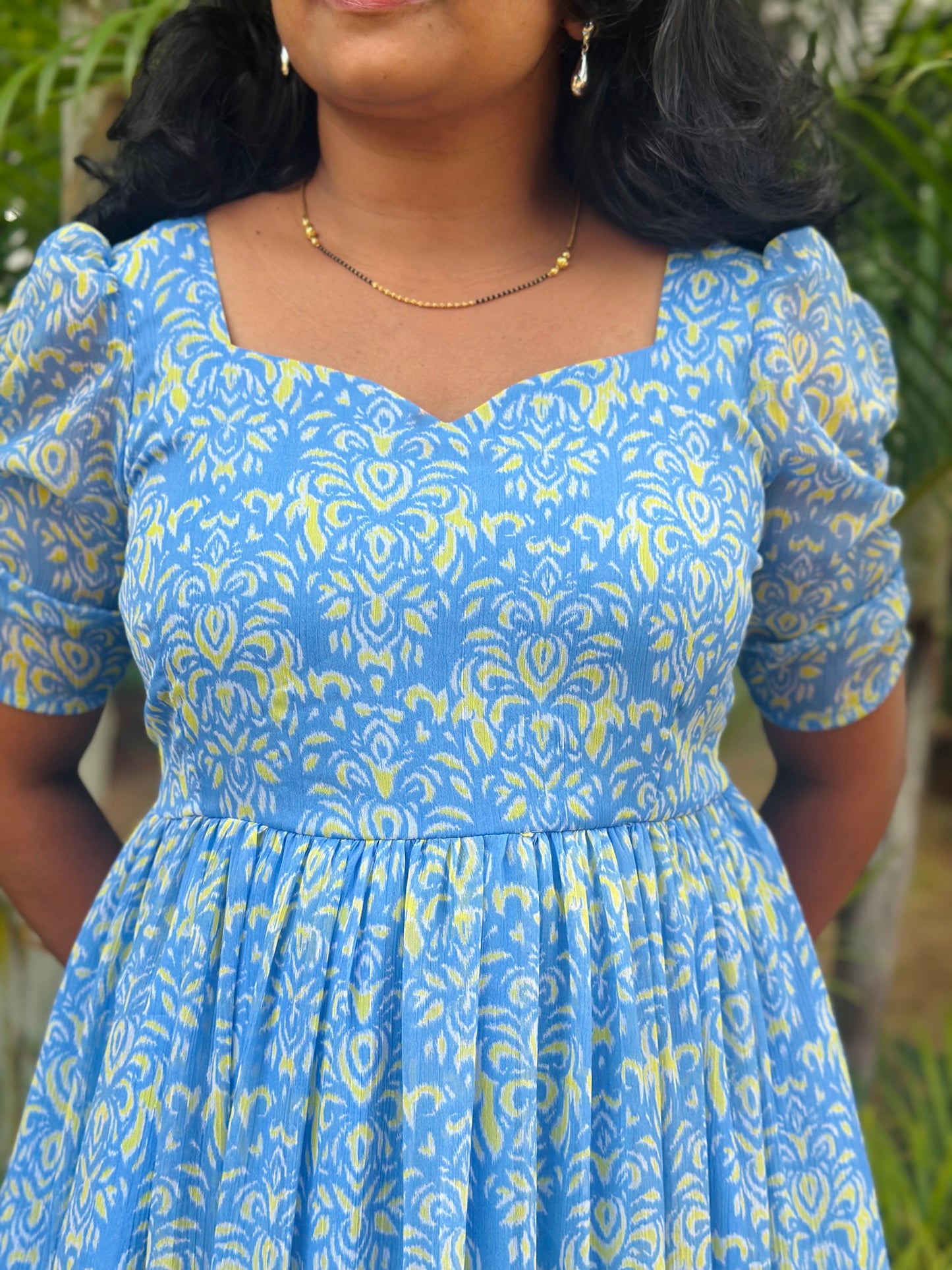 Neelima Skyblue 3 tiered Dress
