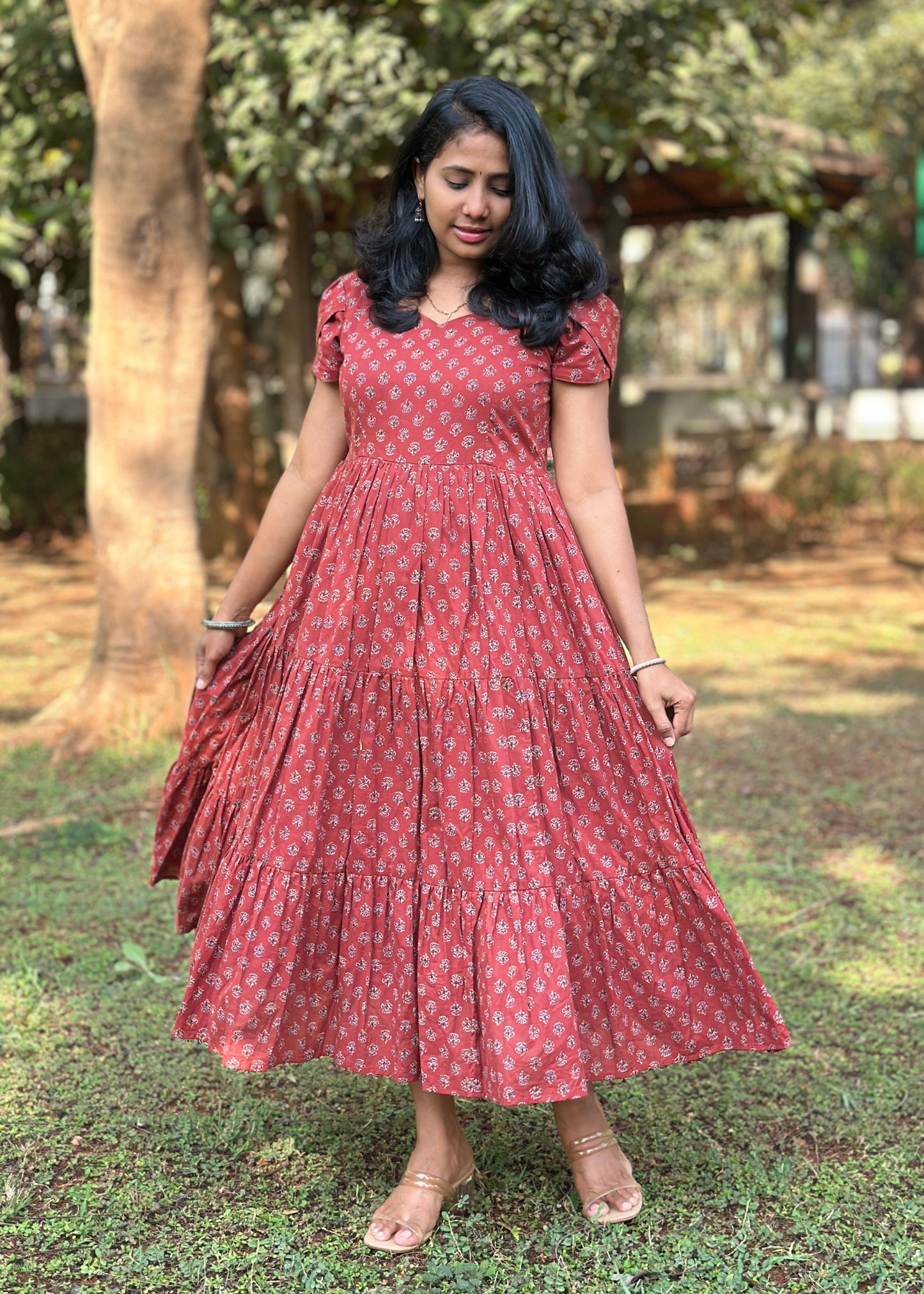 Crimson Charm 3 tier dress