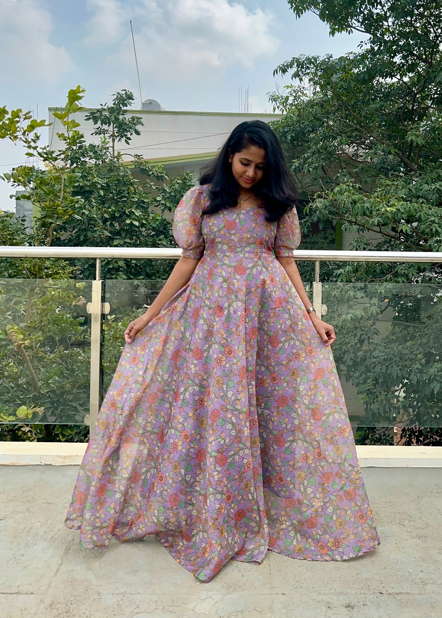 Naina Chanderi Flared Long gown