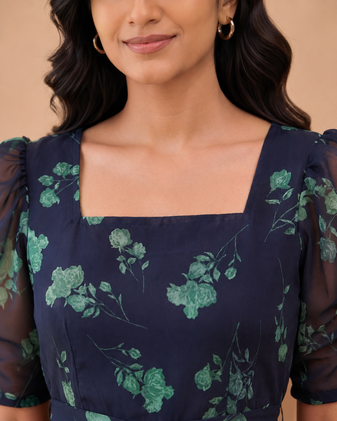 Selene Floral Georgette Midi Dress