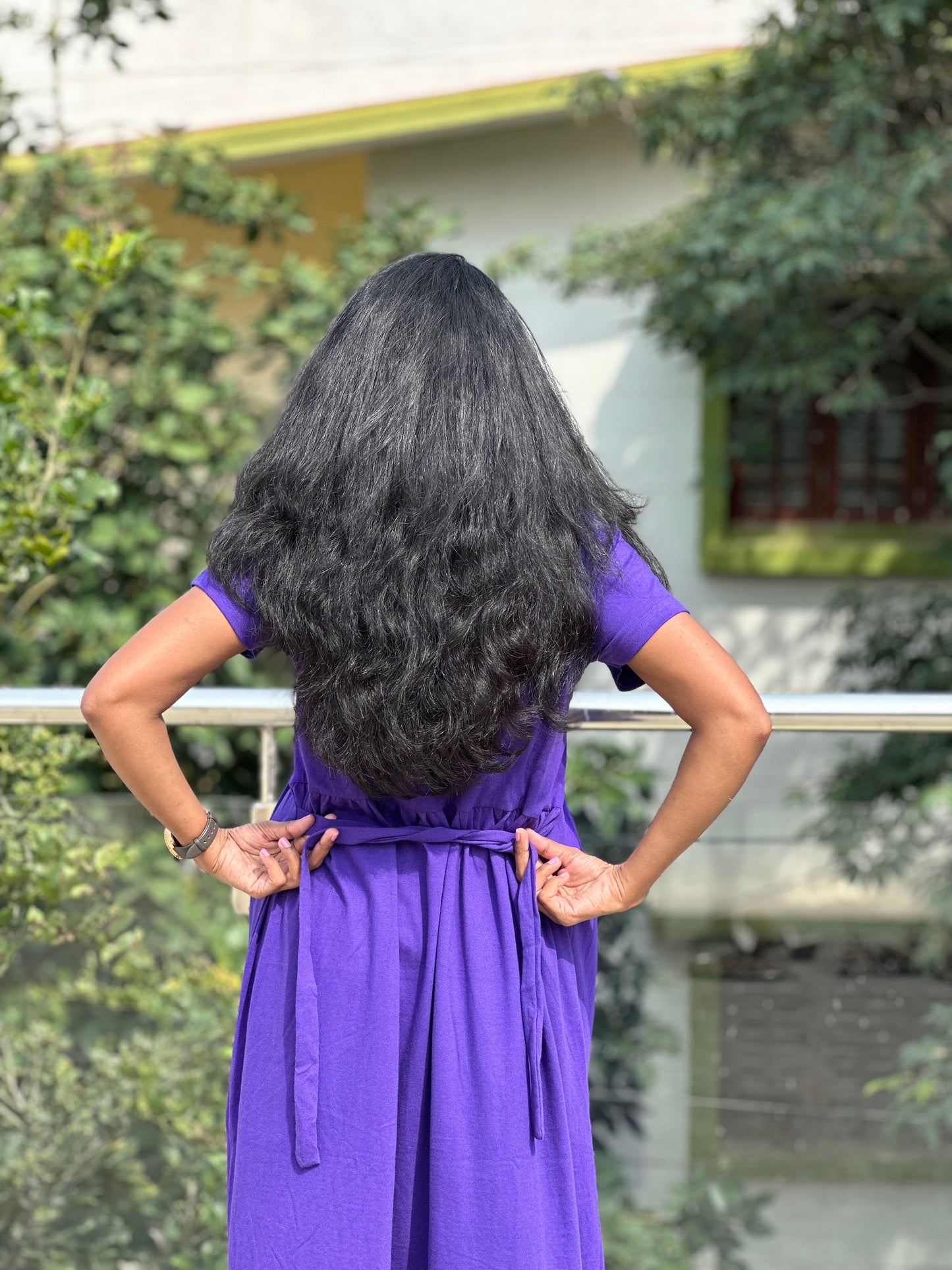 Purple Solid Maternity & Feeding Loungewear