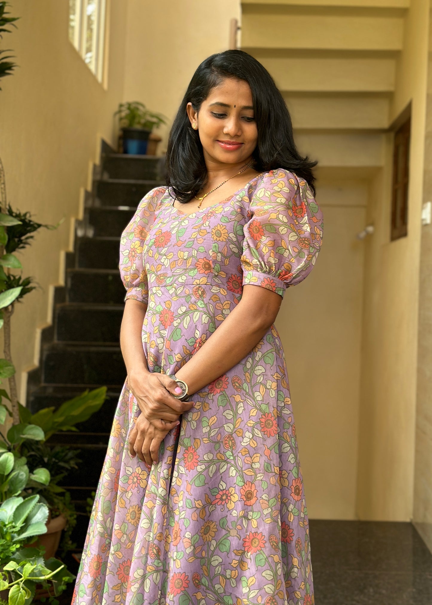 Naina Chanderi Flared Long gown