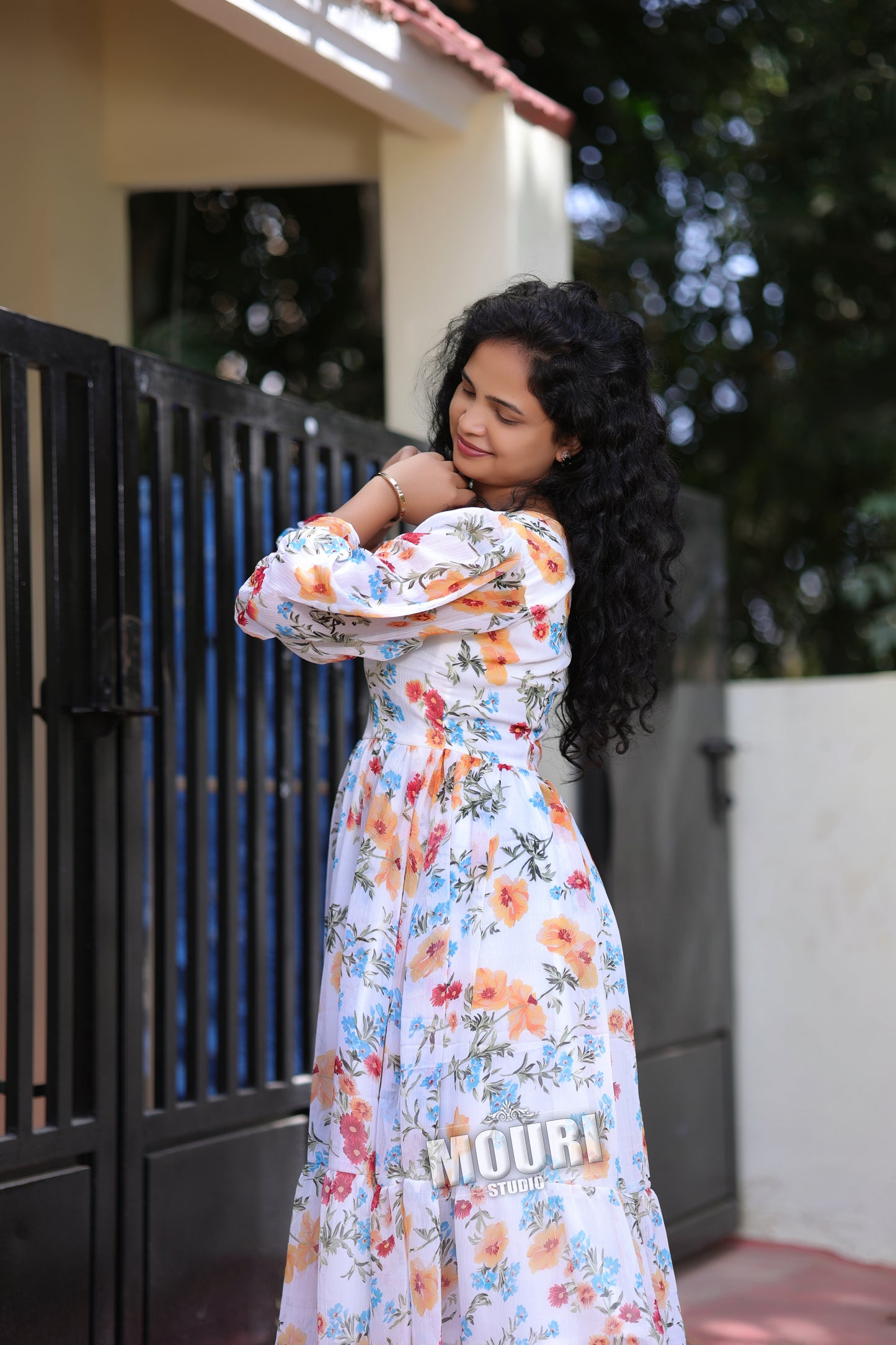 Meghalika White Floral Dress