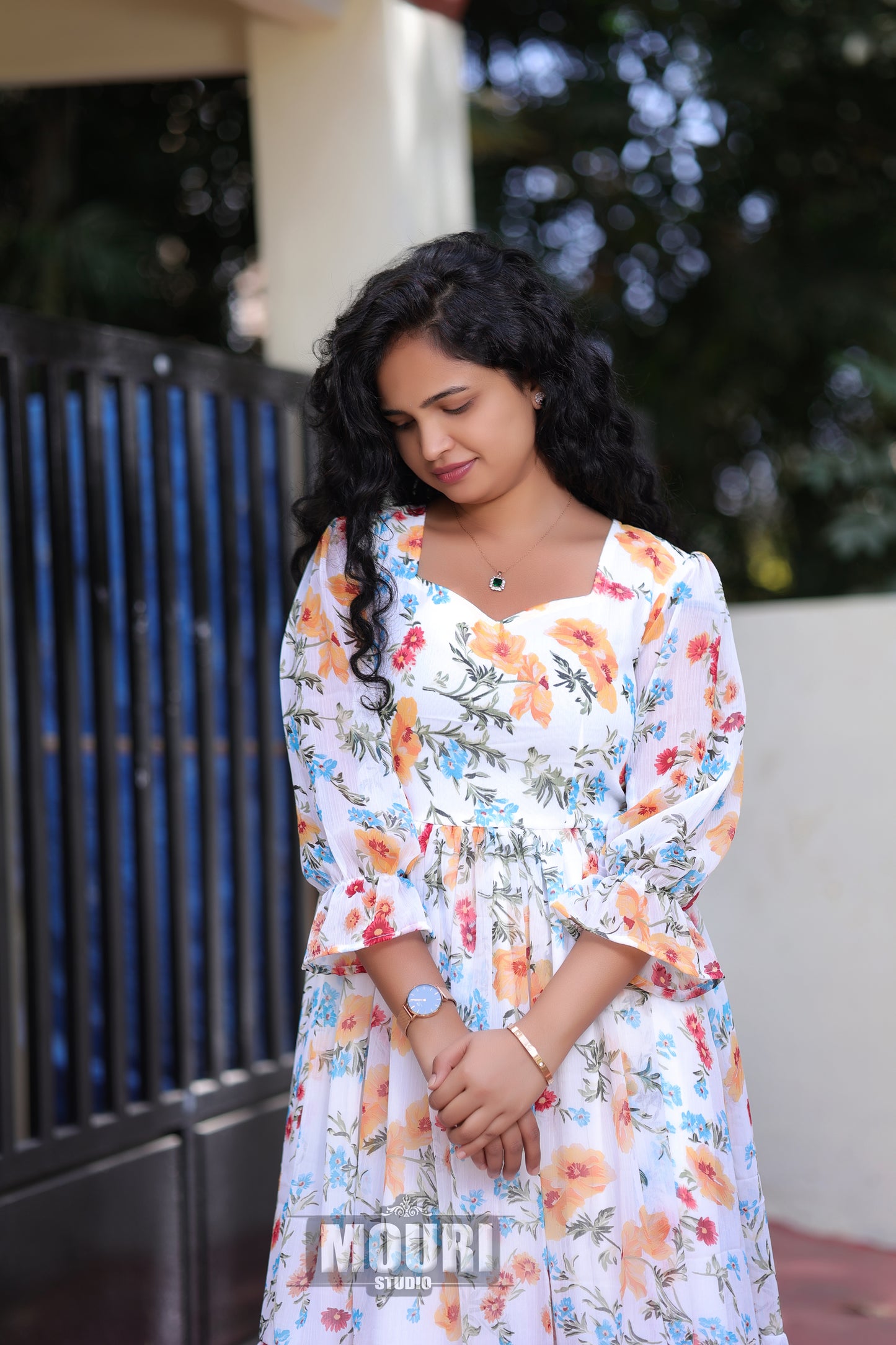 Meghalika White Floral Dress