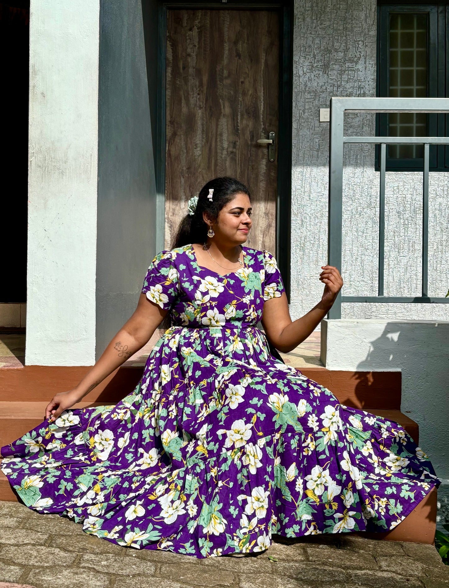 Aubergine 3 tier dress-Immediate Dispatch