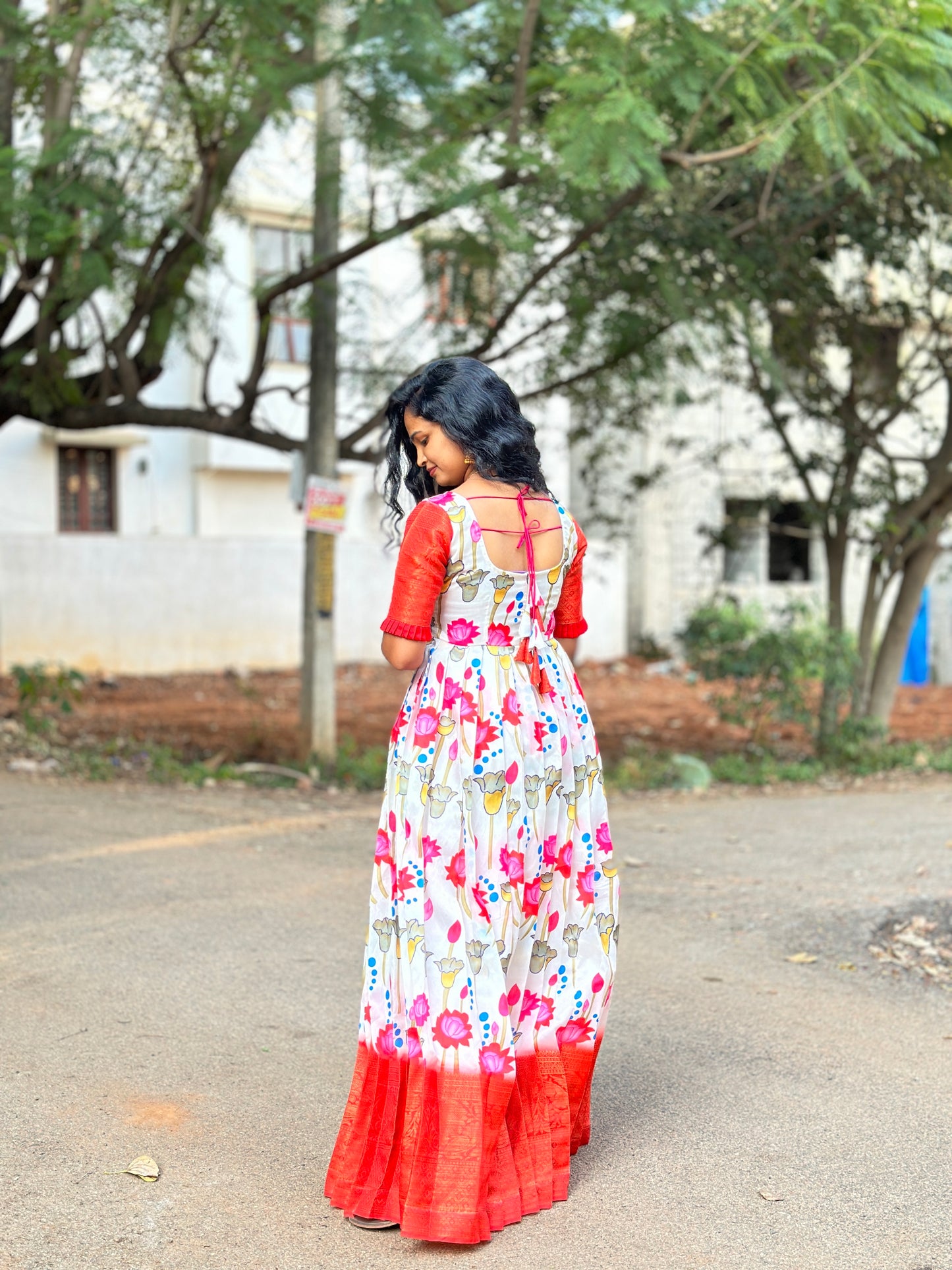 White lotus long gown
