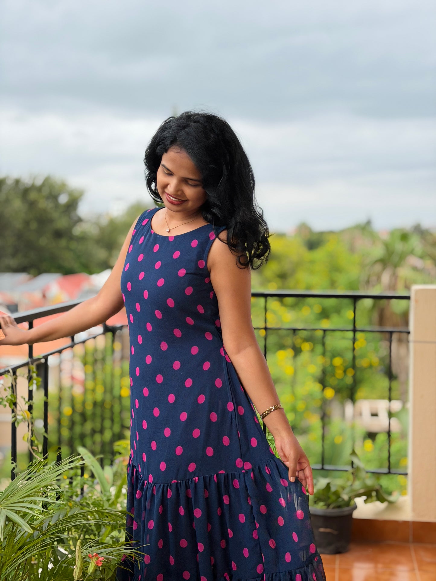 Mira Polka dot A-line Dress