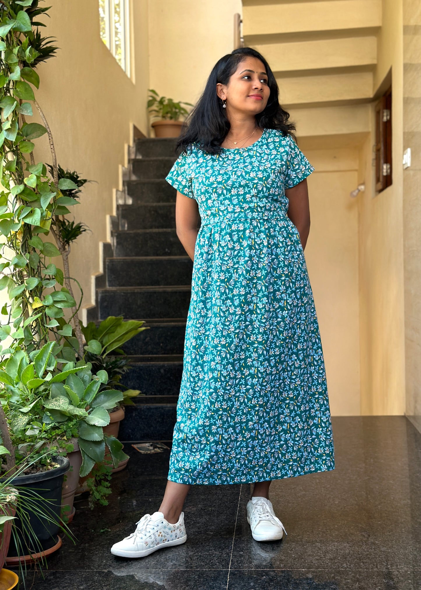 Green Floral Maternity & Feeding Loungewear