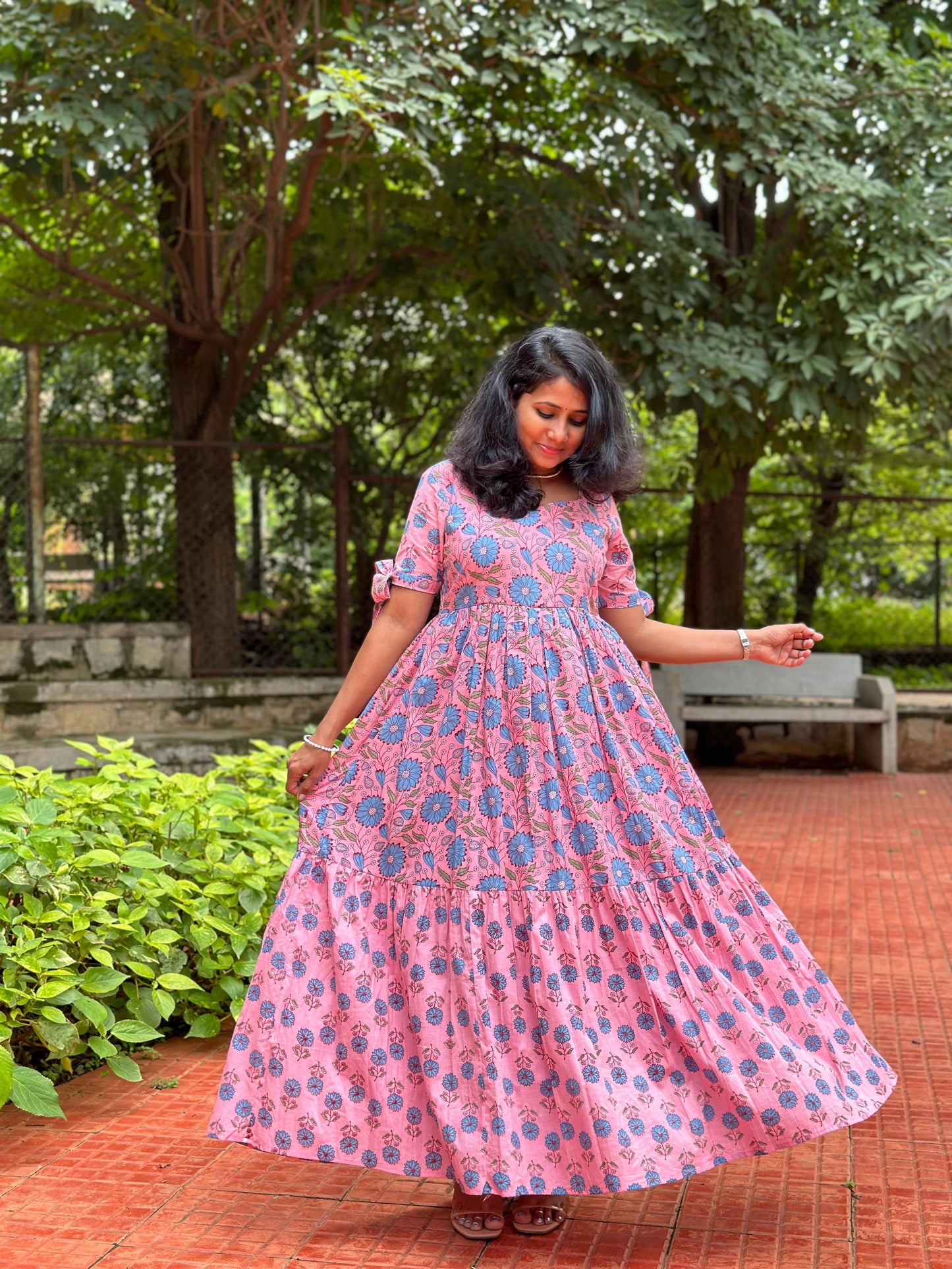 Juhi Pink 2 Tier Maxi Dress