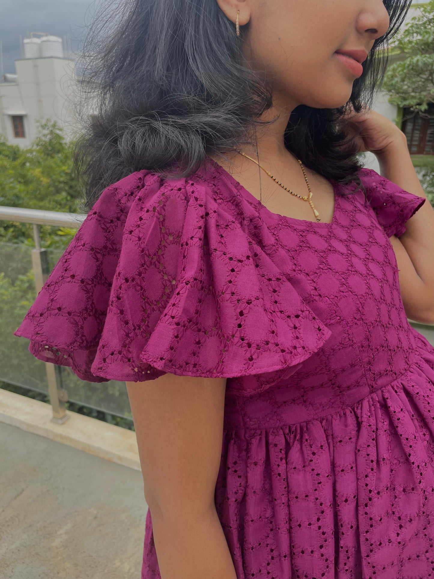 Laya Wine Hakoba Midi Dress