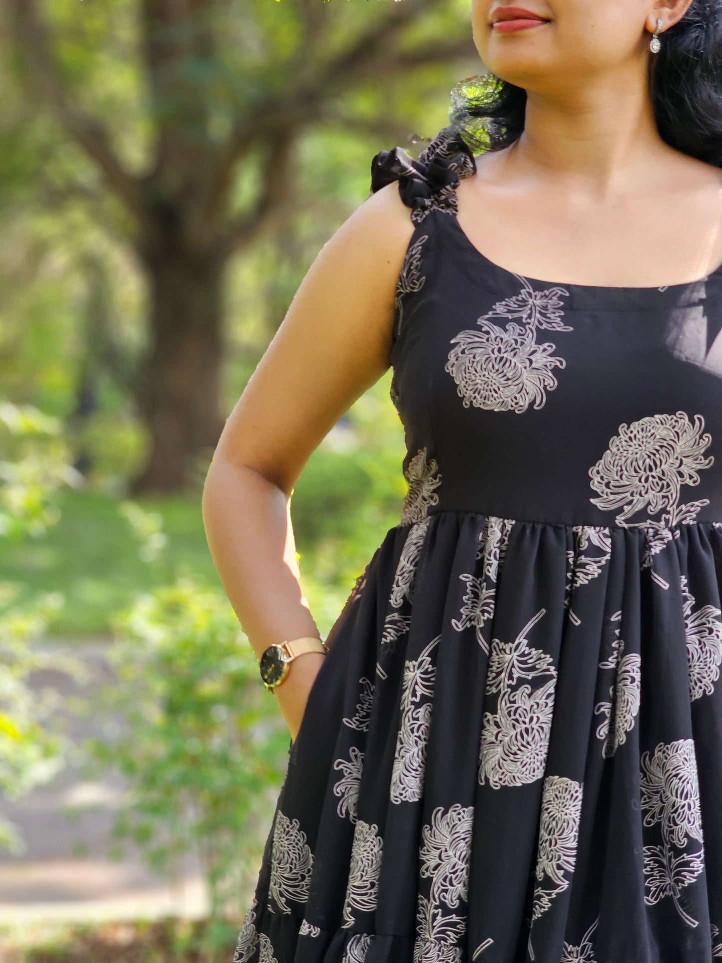 Tara Black 3 tiered Dress