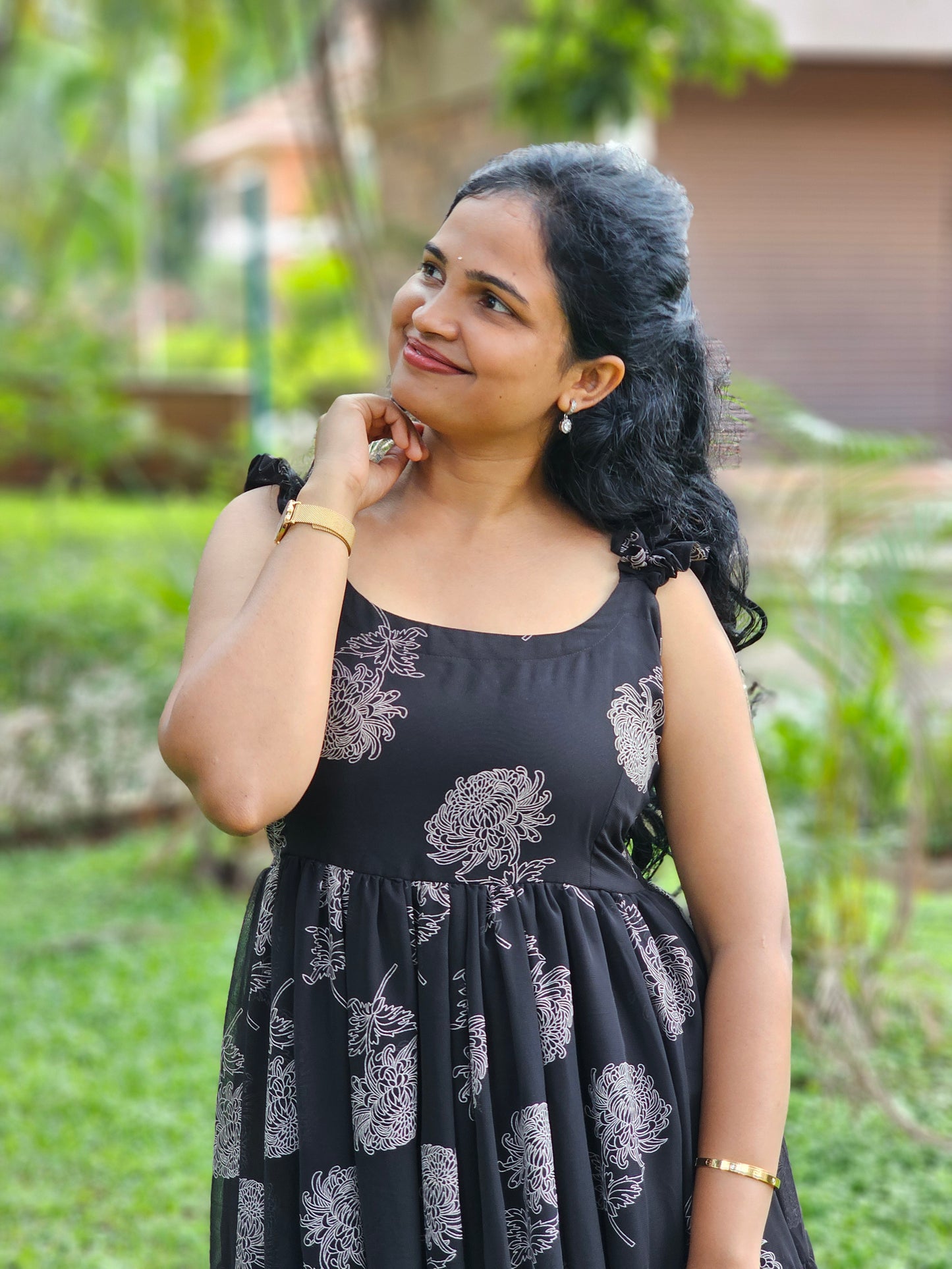 Tara Black 3 tiered Dress