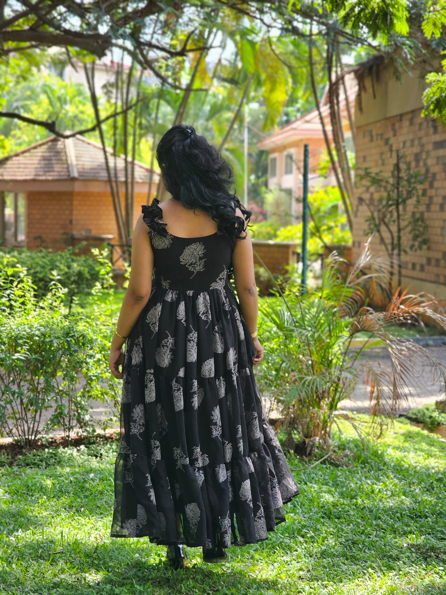 Tara Black 3 tiered Dress