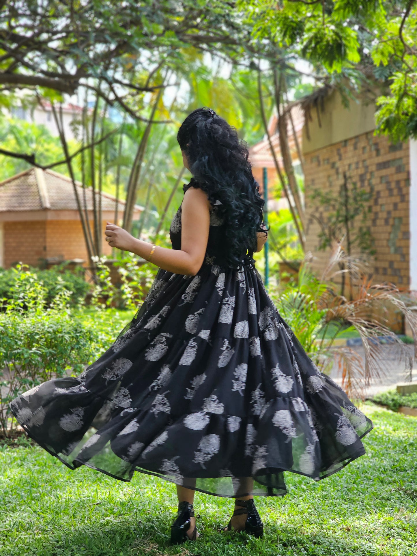 Tara Black 3 tiered Dress