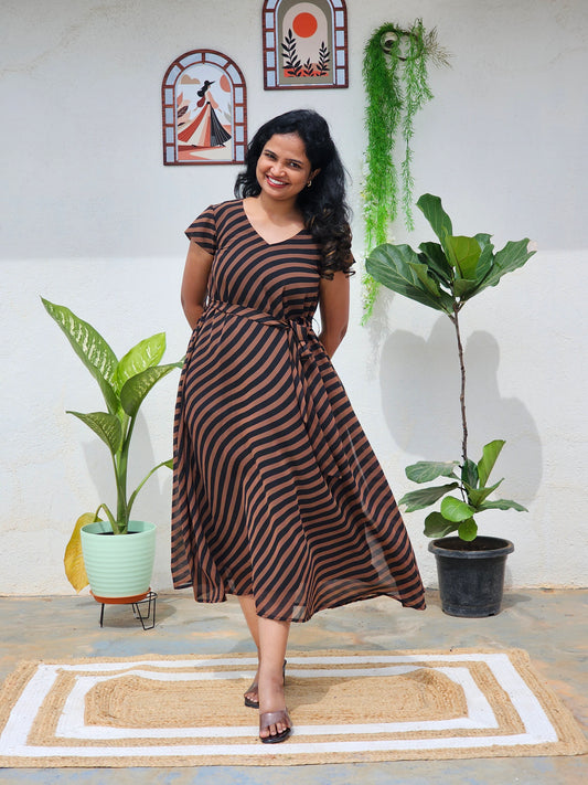 Striped black dress