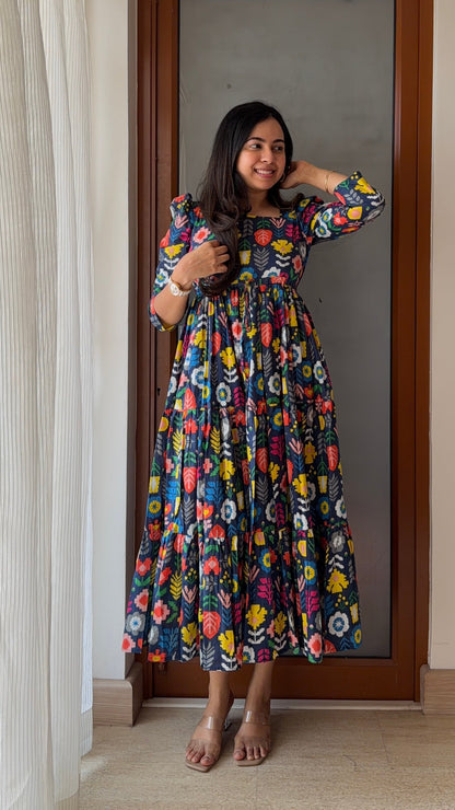 Mosaic Cotton Tiered Dress