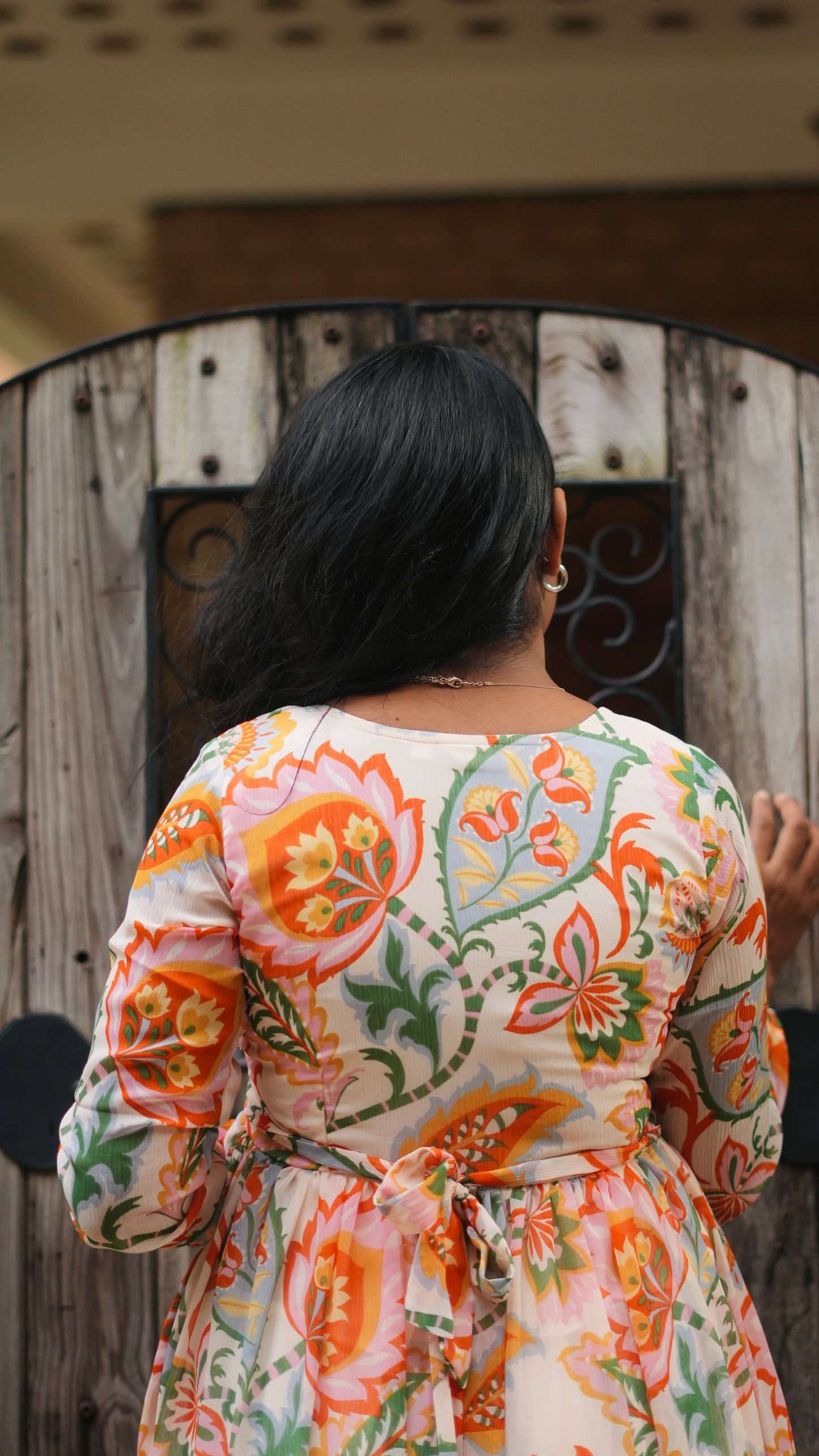 Autumn Lotus Midi Dress- Immediate Dispatch
