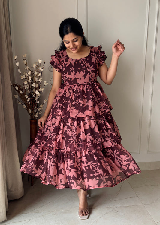 Cocoa Layer Midi Dress