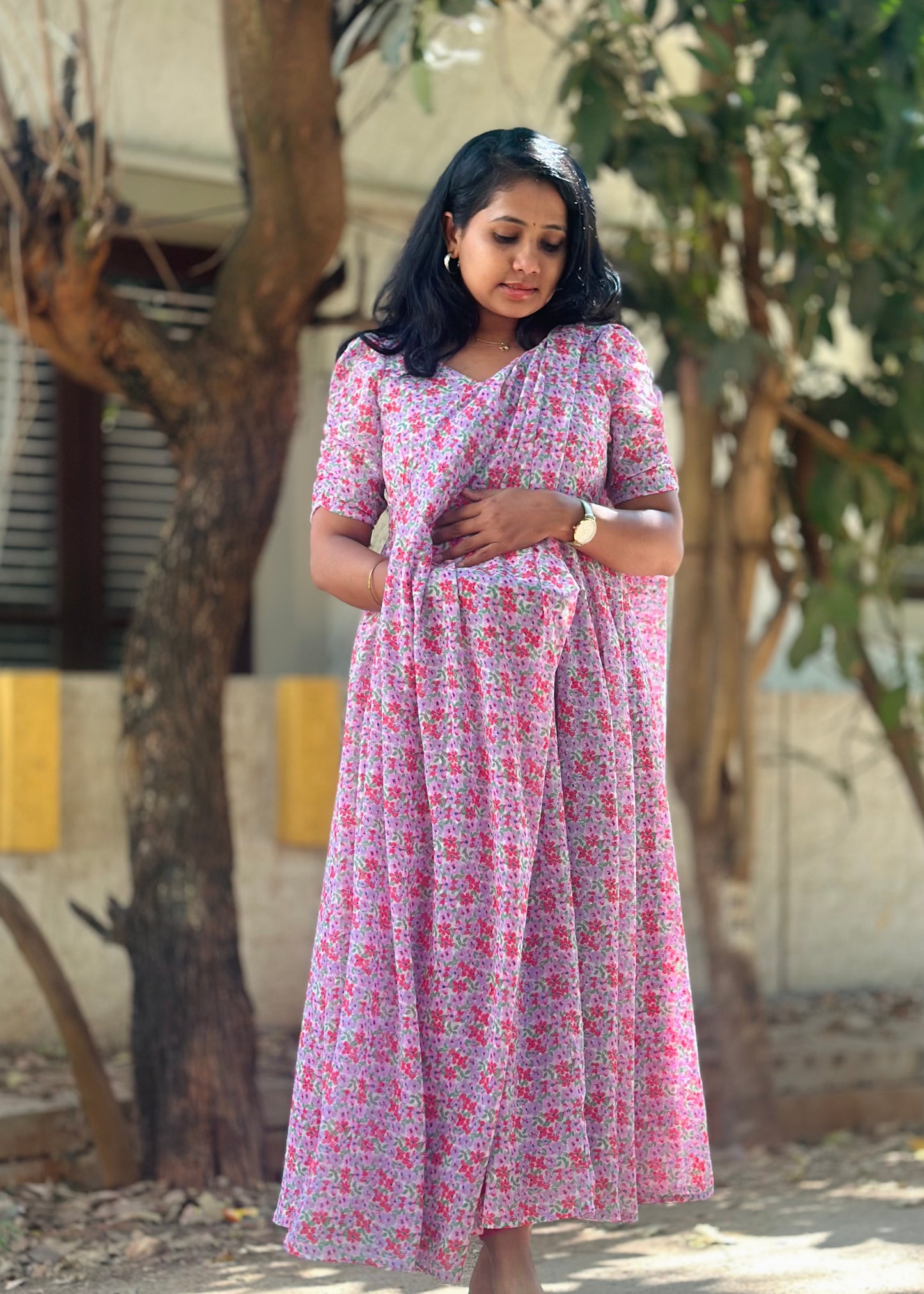 Aabha Floral Print Anarkali