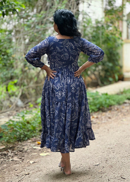 Navy bloom dress