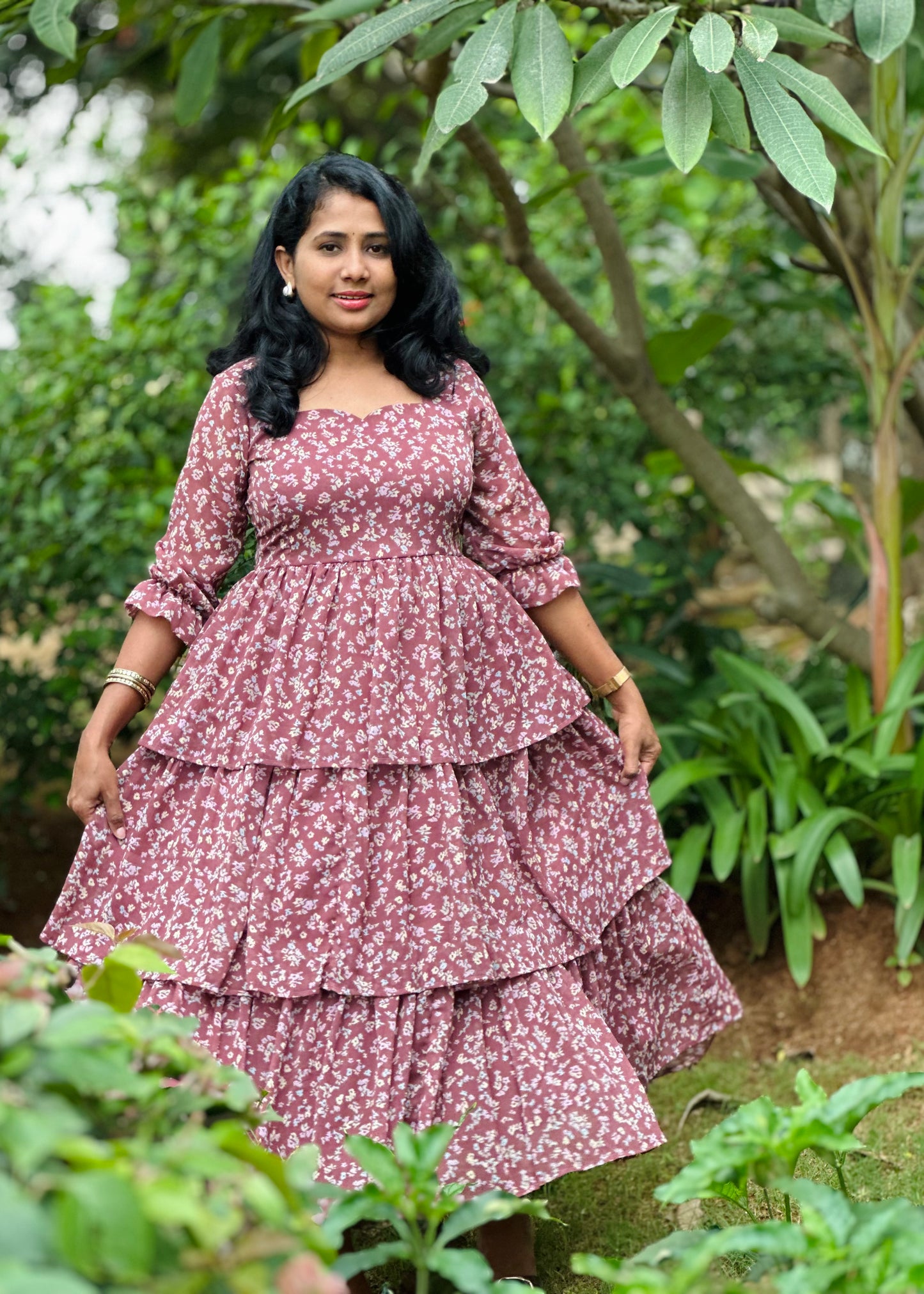 Pinkwood petals 3 layered Dress