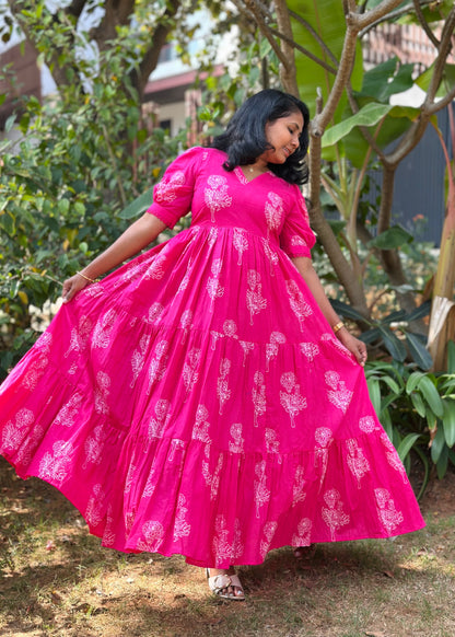Pink Petal Flare Maxi Dress