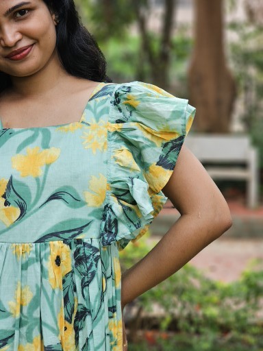 Floral Splash Tiered Dress