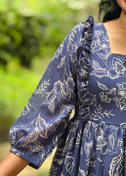 Navy bloom dress