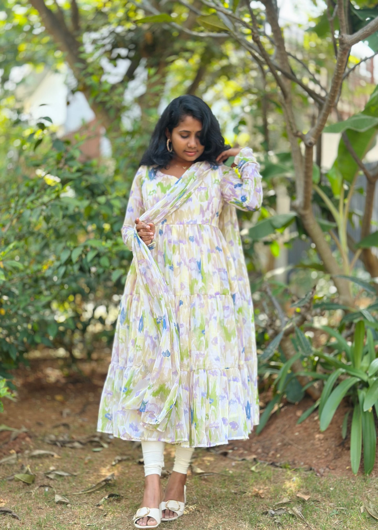 Pragnya Tiered Anarkali Kurta & Dupatta Set