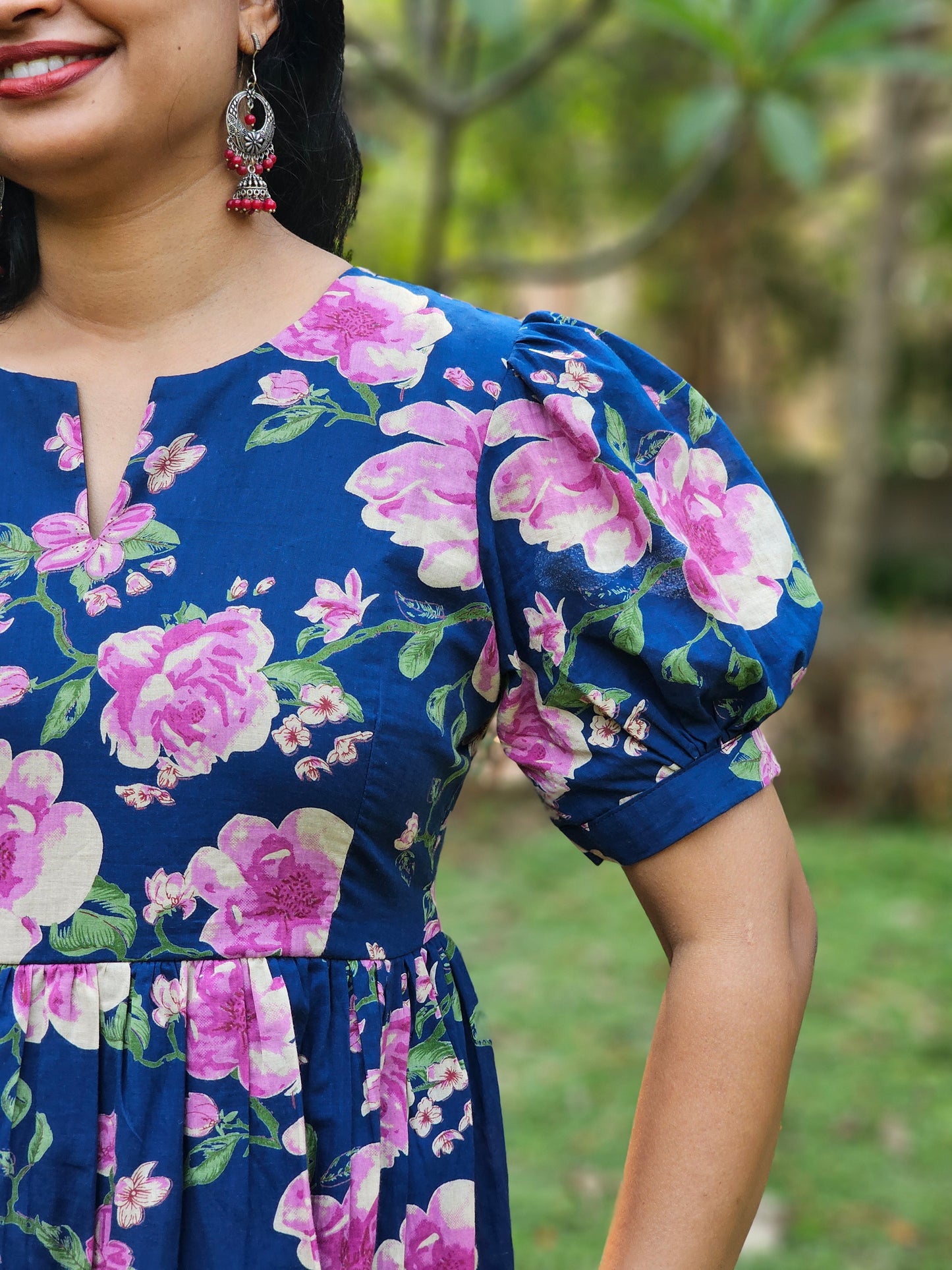 Bougainvillea Whirl 3 Tier Dress