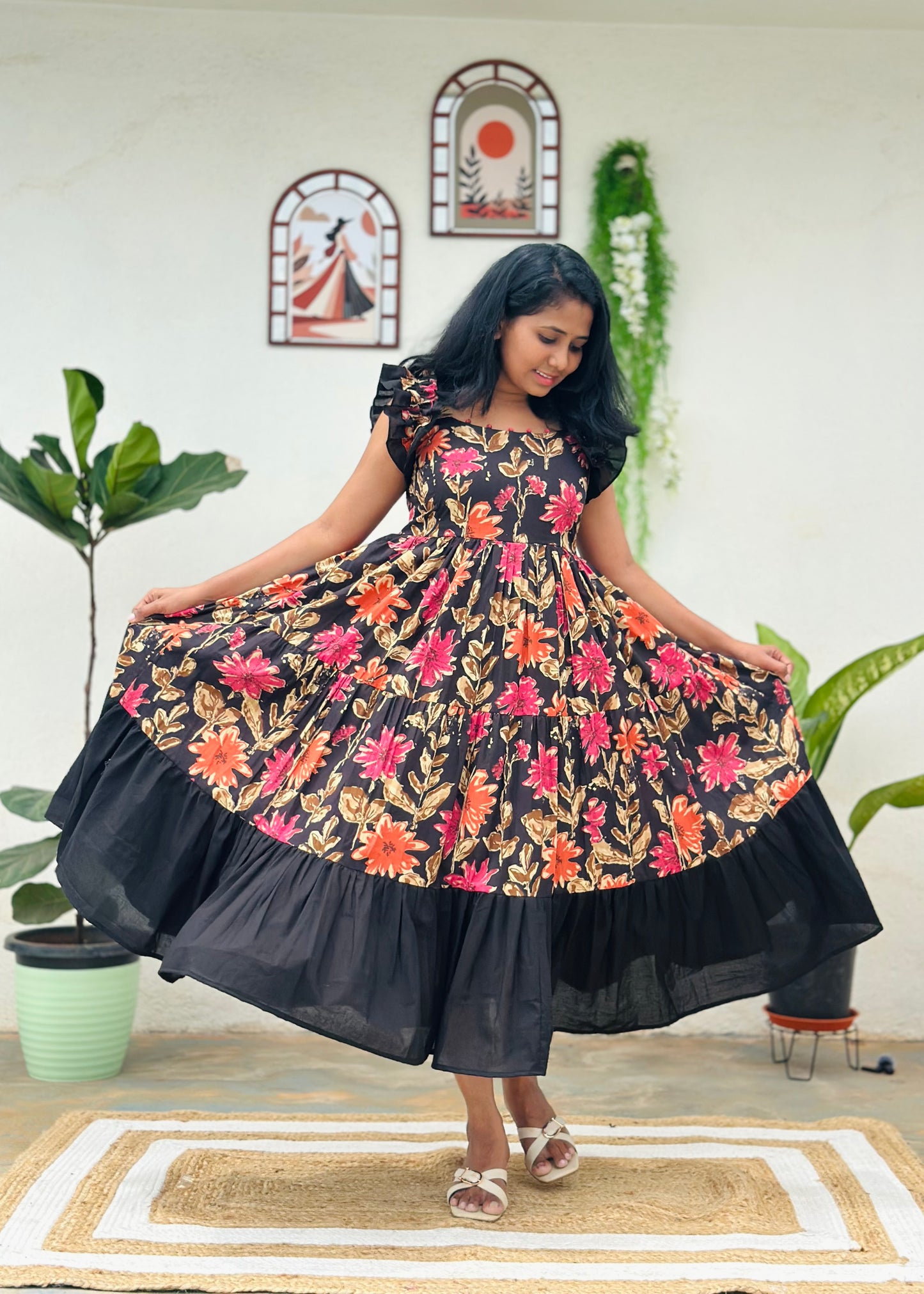 Florique ruffle 3 tier dress
