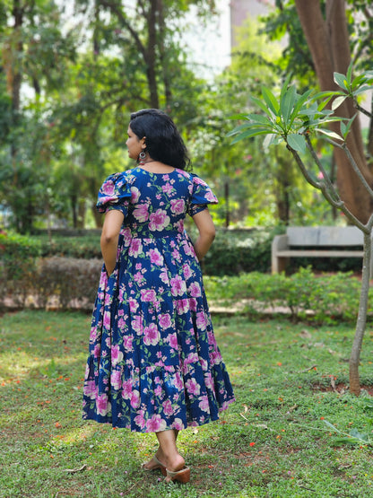 Bougainvillea Whirl 3 Tier Dress