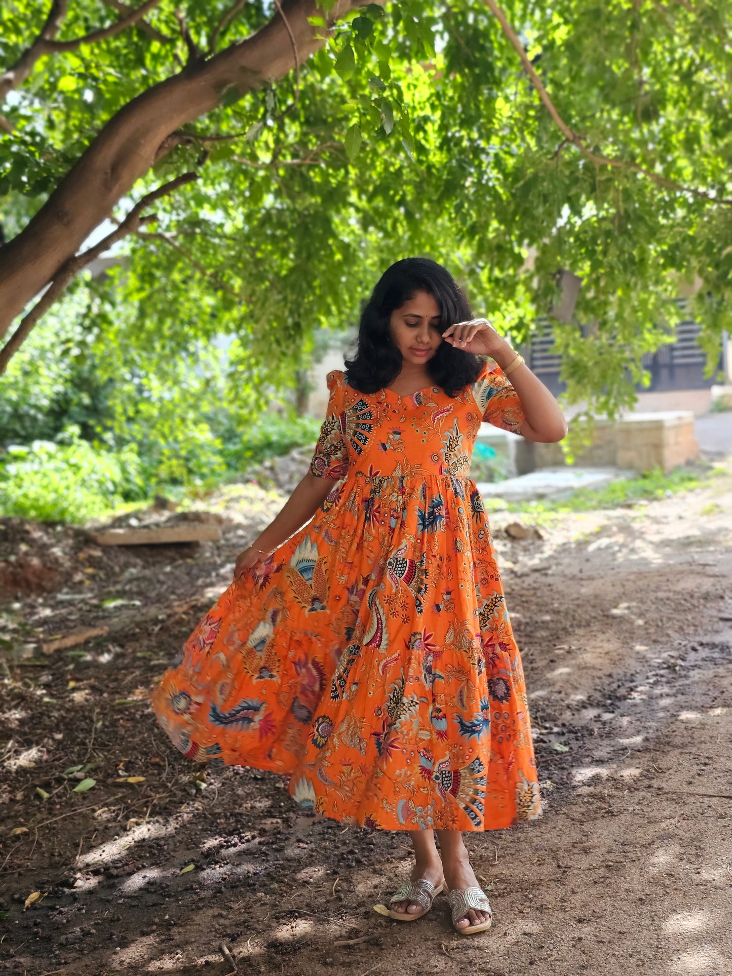 Marigold Cotton Midi Dress