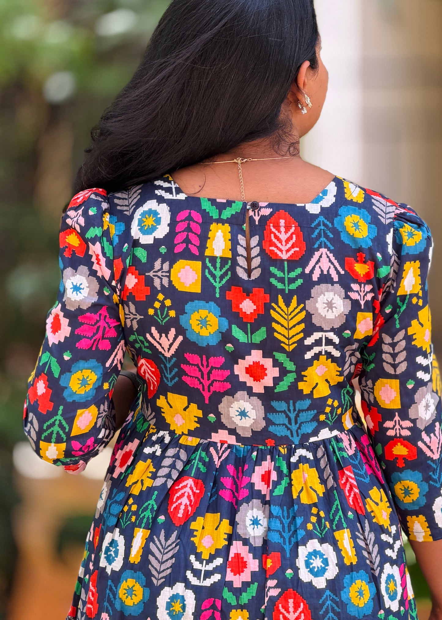 Mosaic Cotton Tiered Dress