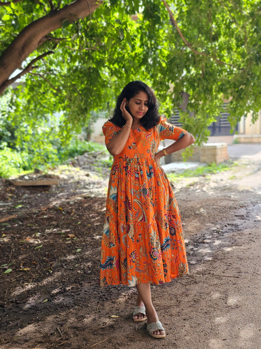 Marigold Cotton Midi Dress
