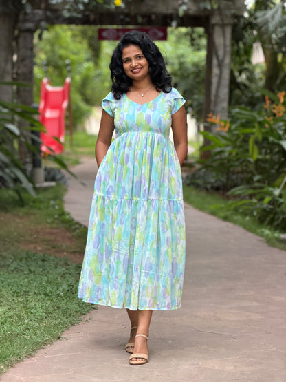 Elara Tiered Chiffon Dress