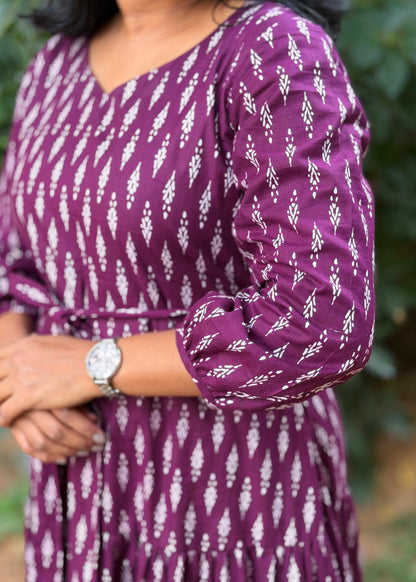 Aria Maxi Dress — Purple Ikat Print