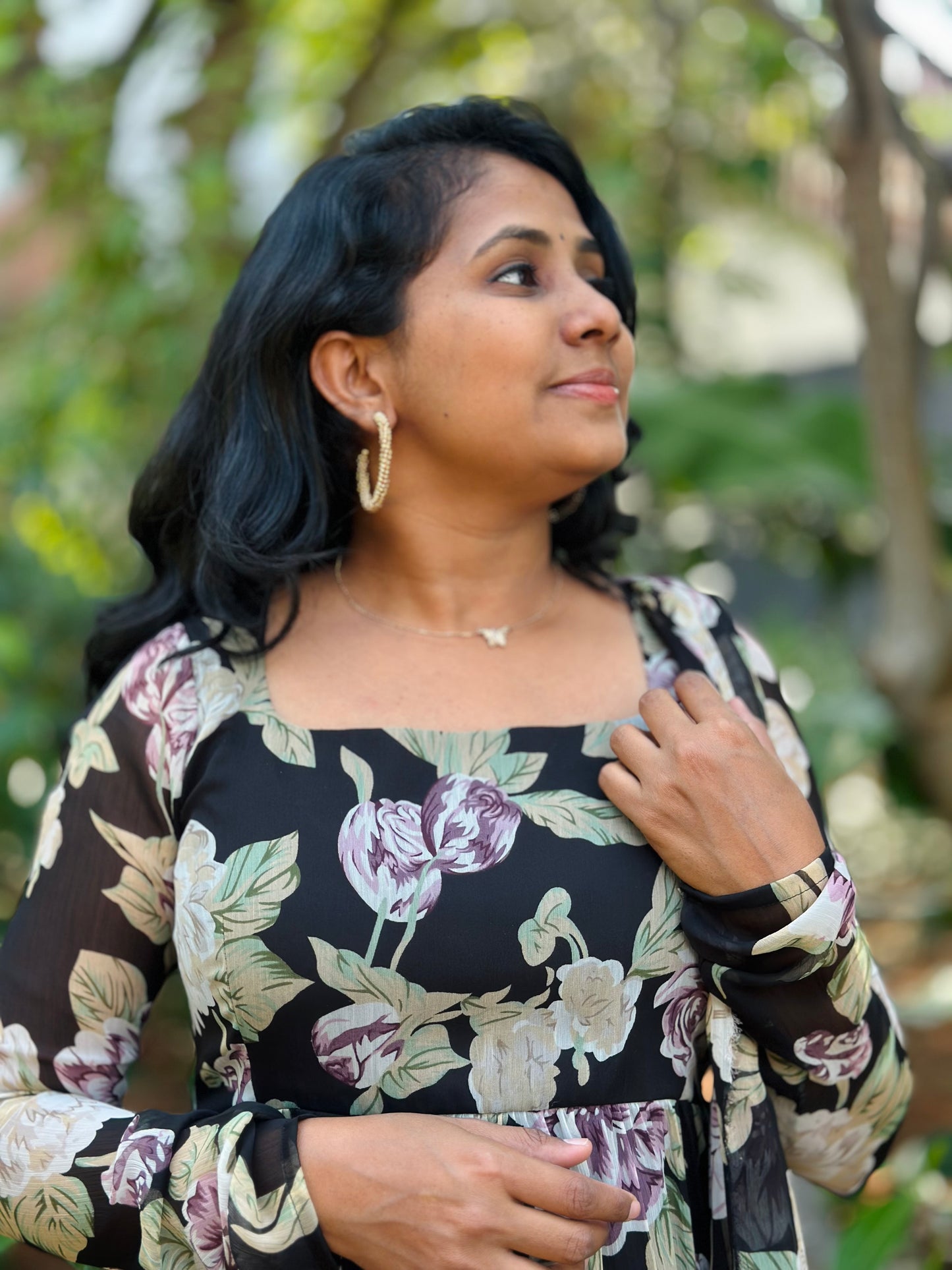 Sunehri Tiered Anarkali  Kurta with Dupatta Set