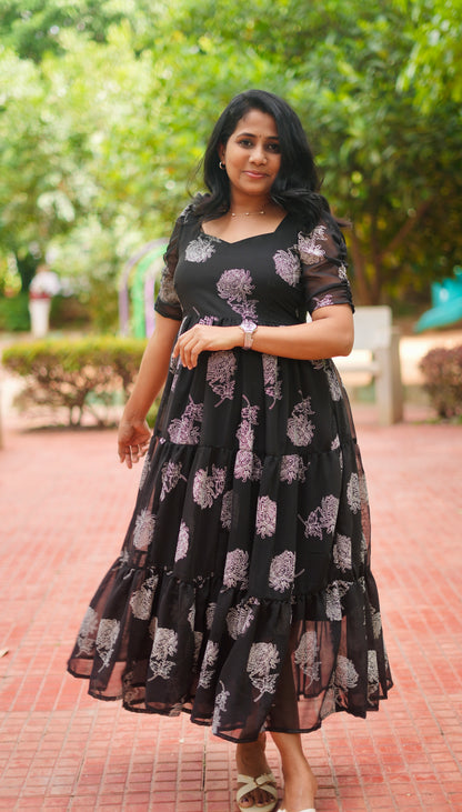 Tara Georgette Midi Dress- Immediate Dispatch