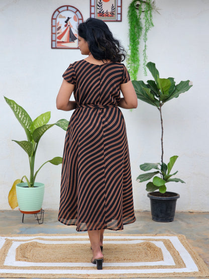 Striped black dress