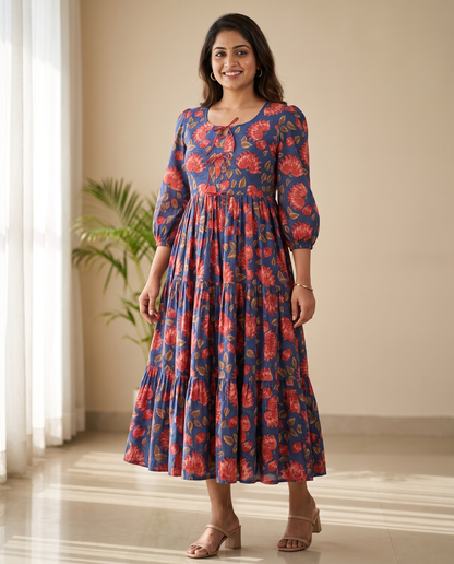 Avira Cotton 3 tier dress