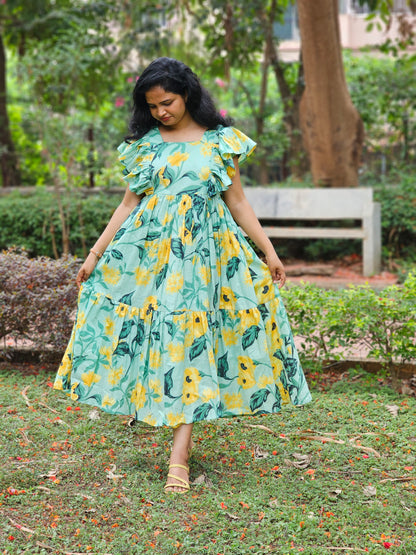 Floral Splash Tiered Dress