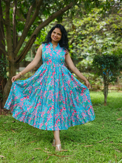Aqua petal bloomy Dress