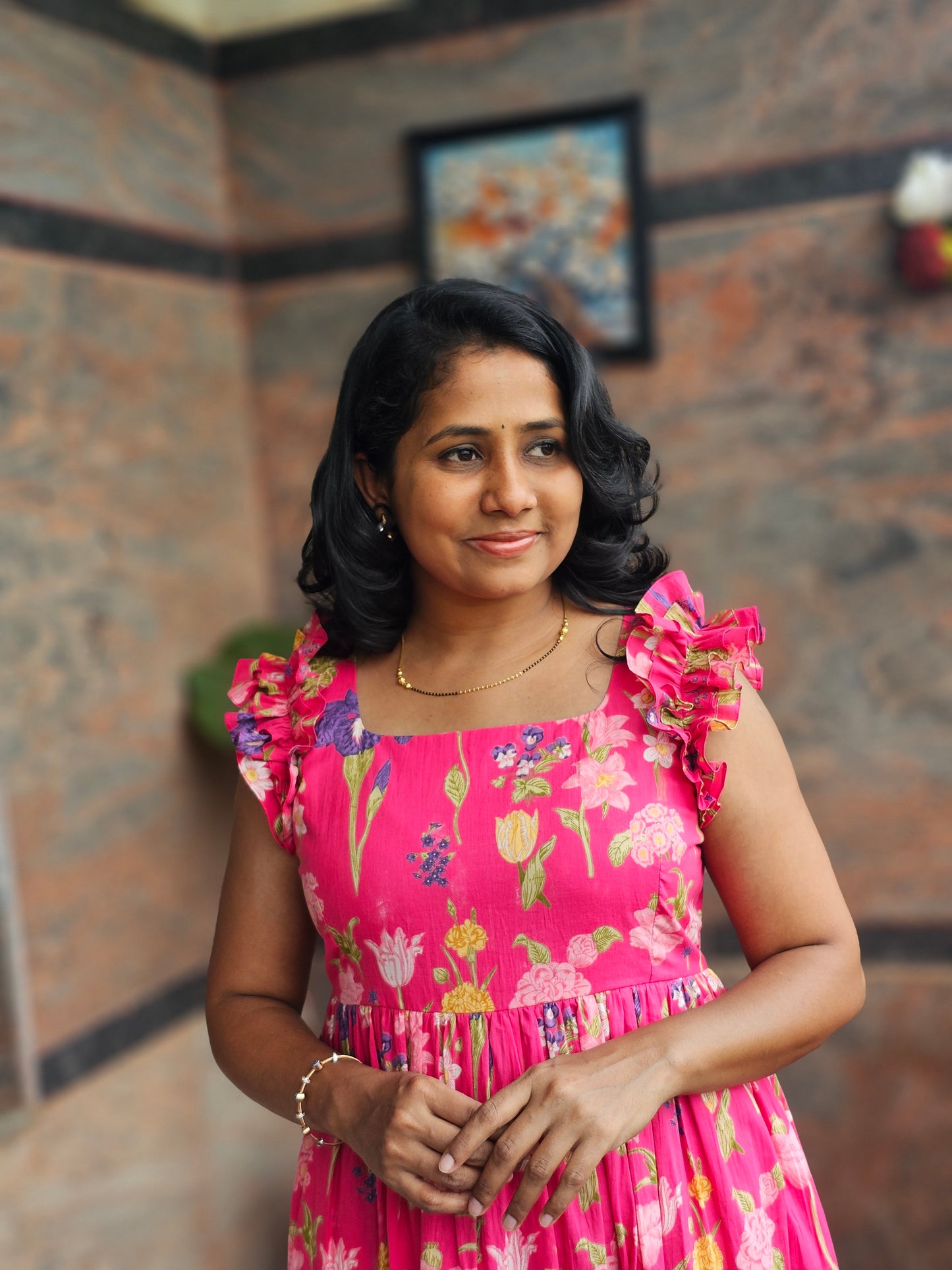 Floral Fiesta Cotton Midi Dress