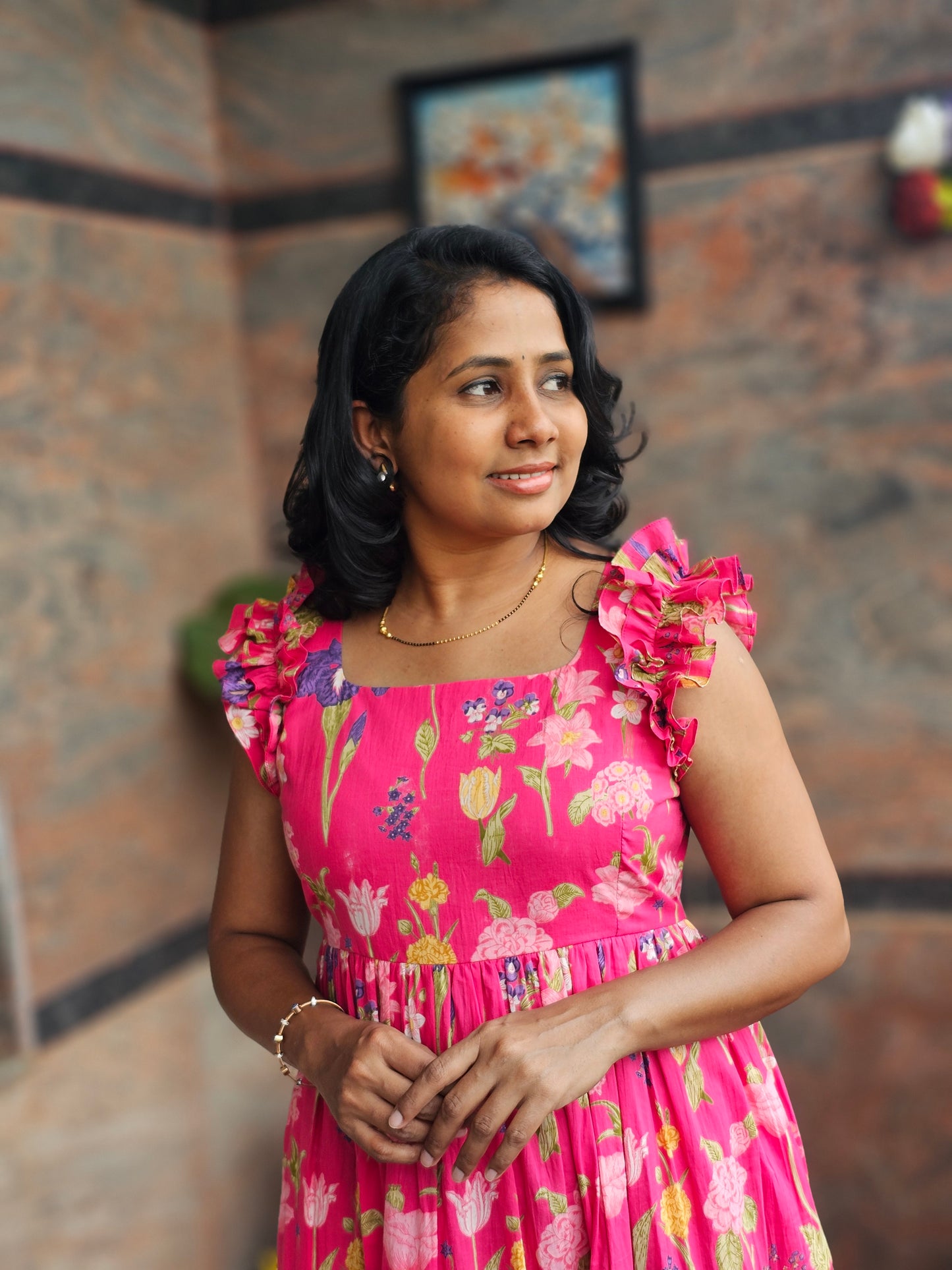 Floral Fiesta Cotton Midi Dress