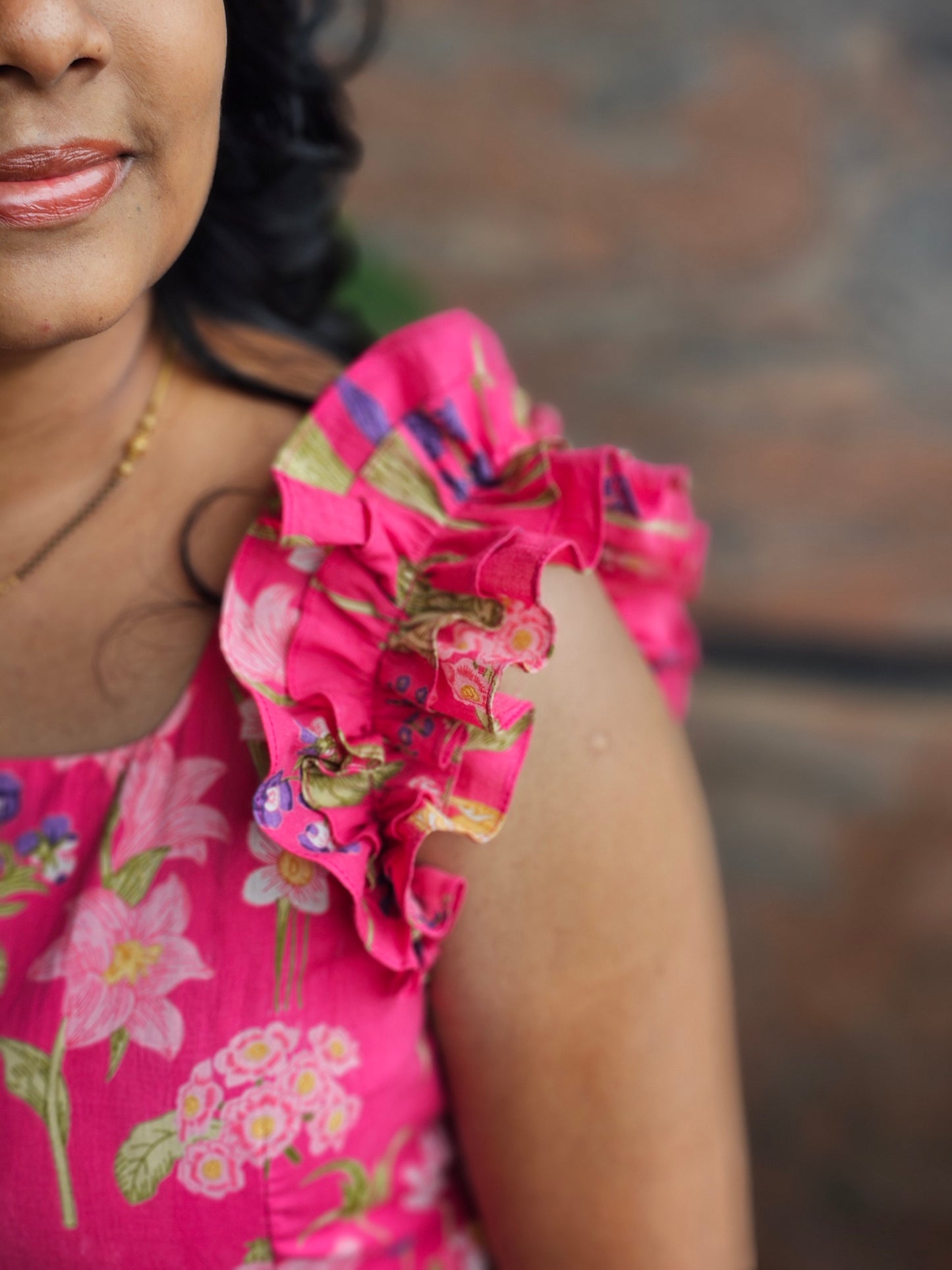 Floral Fiesta Cotton Midi Dress