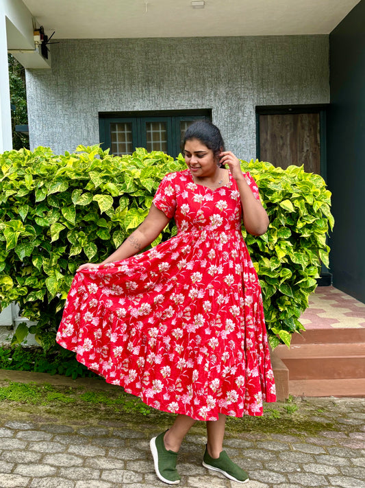 Sindoori  3 tier dress-Immediate Dispatch