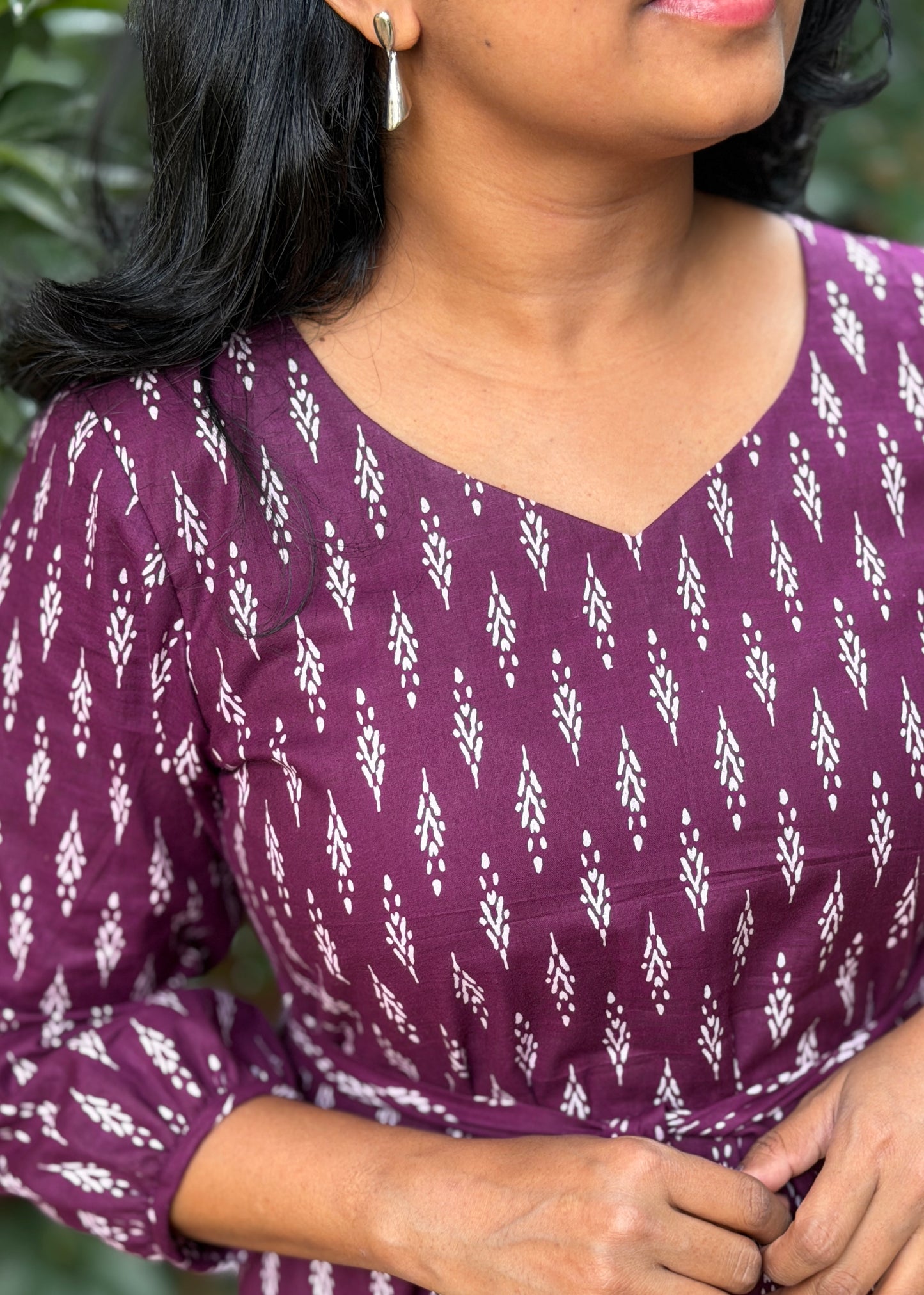 Aria Maxi Dress — Purple Ikat Print