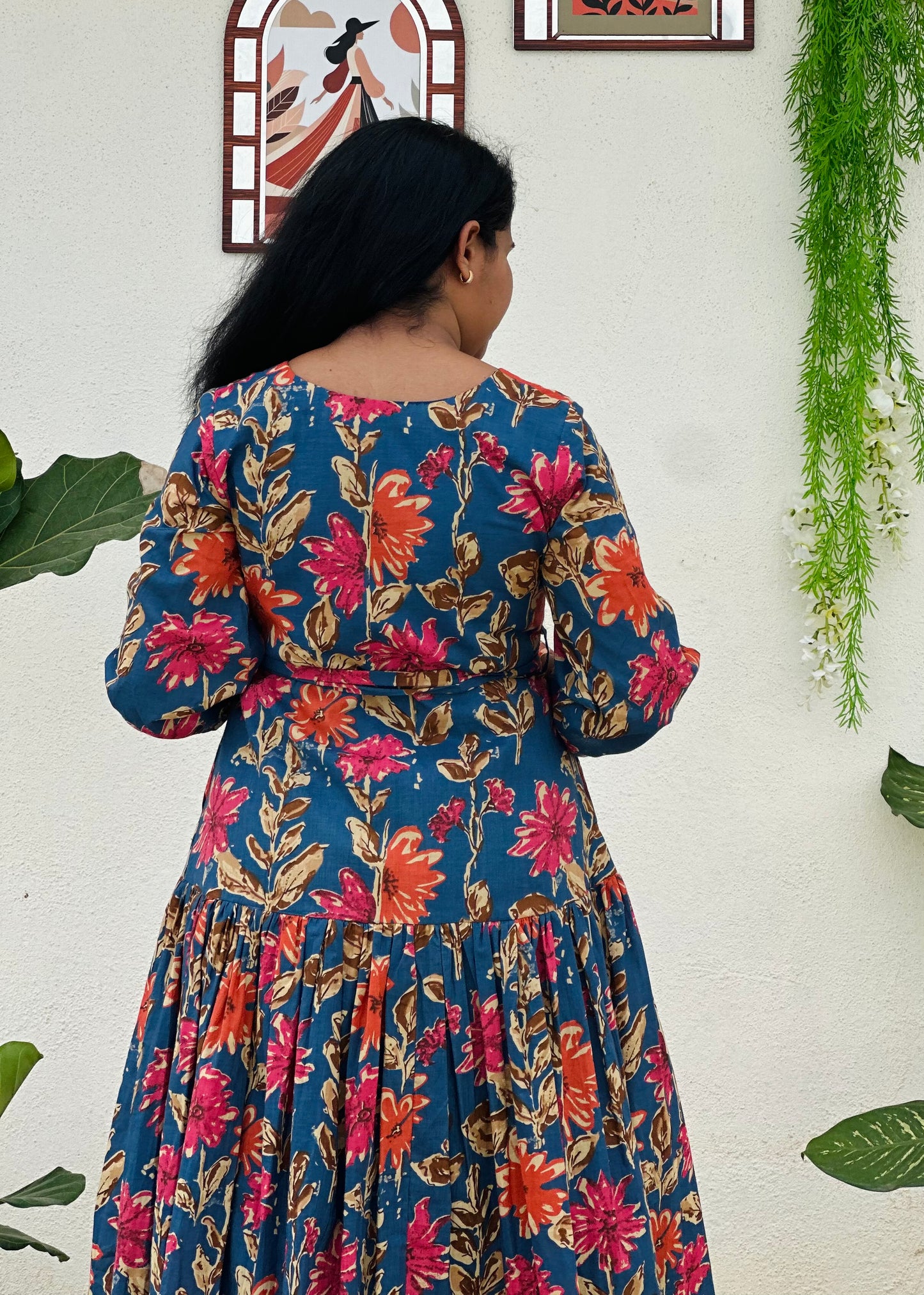 Blue Bloom A-line dress